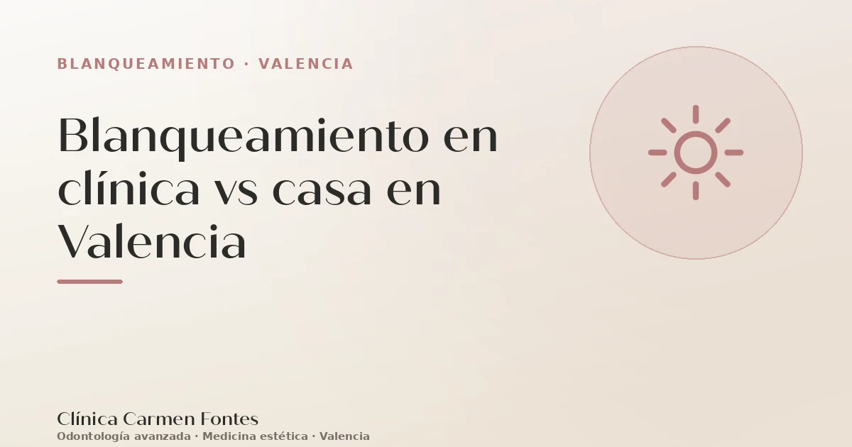 Blanqueamiento en clínica vs casa en Valencia